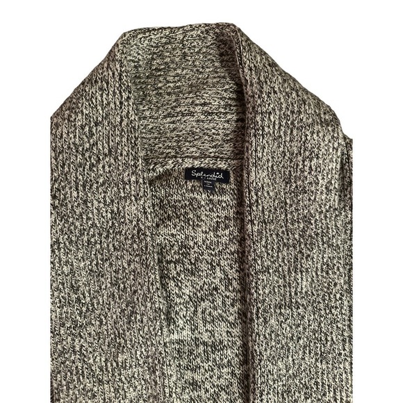 Splendid Women's Open Front Knit Rolled Cuffs Cardigan Sweater Sz XL Bla… - Picture 3 of 7